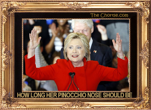 How long her Pinocchio nose should be