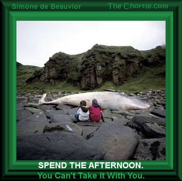 Spend the afternoon.&nbsp;You can't take it with you. - Simone dr Beauvior 