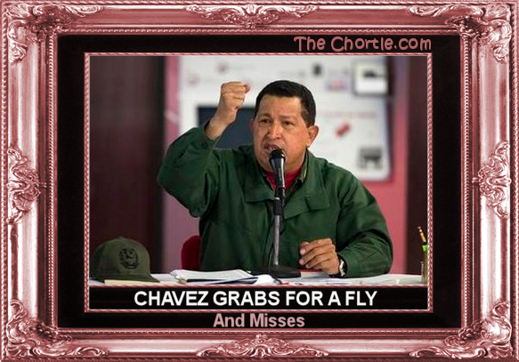Chavez grabs for a fly and misses.